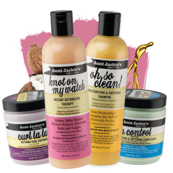 Aunt Jackie's Combo Deal - Curl la la Curl Custard, Oh So Clean Shampoo, Knot On My Watch Detangling Therapy, In Control Conditioner 