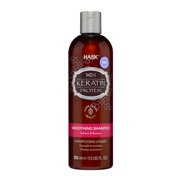 Hask Keratin Smoothing Shampoo Softens & Renews 355ml