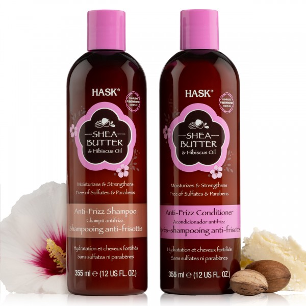 Hask Shea Butter & Hibiscus Oil ANti Frizz Deal - Shampoo & Conditioner SET