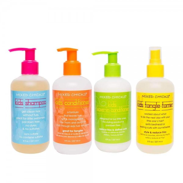 Mixed Chicks Kids Combo Deal - Mixed Chicks Kids Set for Kids Shampoo, Conditioner, Leave In & Tangle Tamer