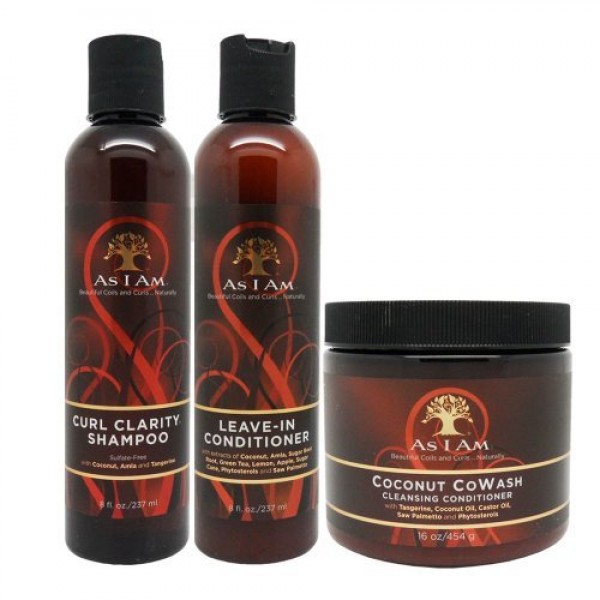 As I Am Classic Set: As I Am Curl Clarity Shampoo, Leave In Conditioner & Coconut CoWash