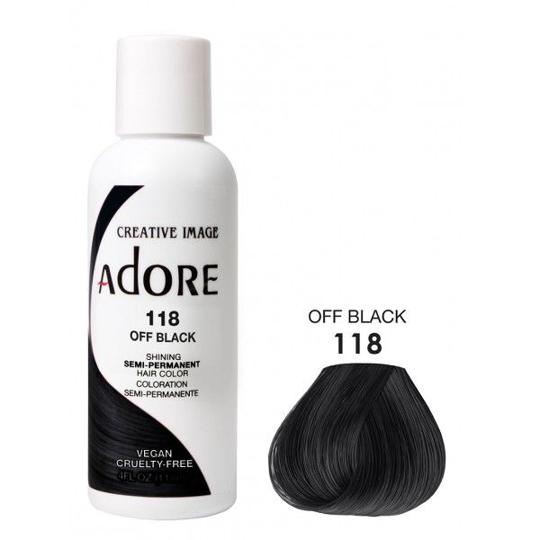 Adore Semi Permanent Hair Color 118 - Off Black 
