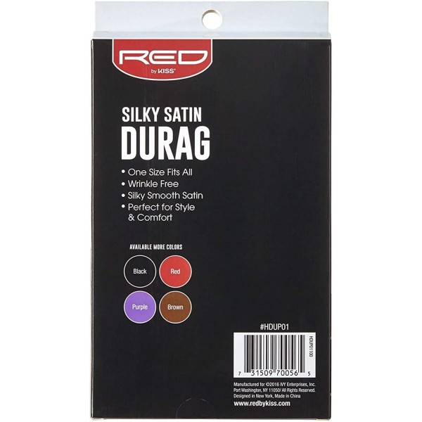 Red By Kiss Silky Satin Durag Black